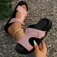 thumbnail image 5 of Dakaela Leather Flat Sandals for Women Memory Foam Summer Beach Slides Comfort Cushion Slip on Shoes, 5 of 7