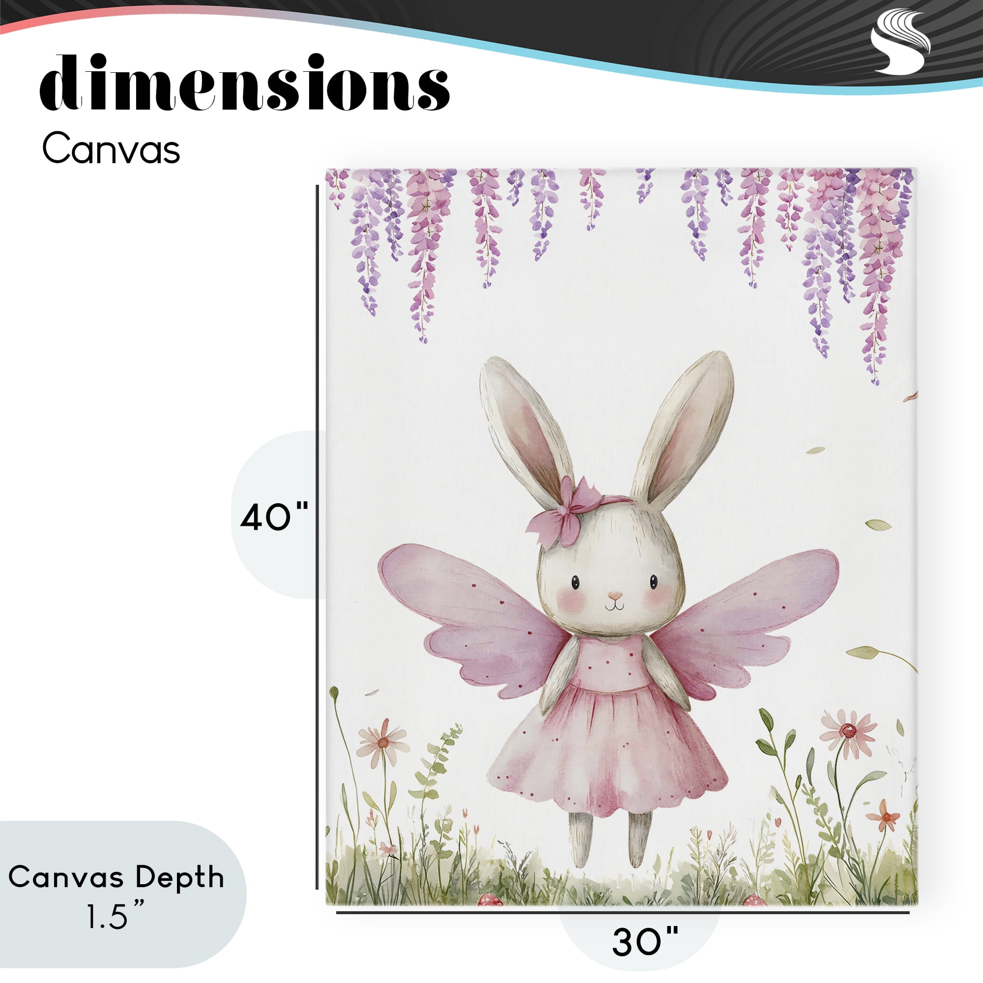Stupell Industries Woodland Bunny Forest Fairy Canvas Wall Art, design by LSR Design Studio