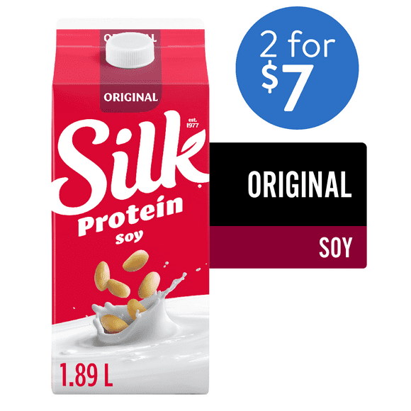 Silk Organic Soy Milk Alternative, Original, Dairy Free, 1.89 L