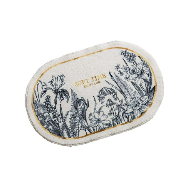 Youkk Bathroom Rugs Water Absorbent Floor Bath Mat Carpet Planter Oval 40x60cm 1Set