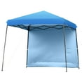 thumbnail image 2 of Patiojoy 10x10 ft Pop up Canopy Tent One Person Set-up Instant Shelter with Central Lock W/ Roll-up Side Wall Blue, 2 of 9