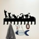 thumbnail image 1 of Llavero de pared con diseño de gato negro, 6 estilos, 10 ganchos, organizador de metal personalizado con diseño de animales de granja., 1 of 9