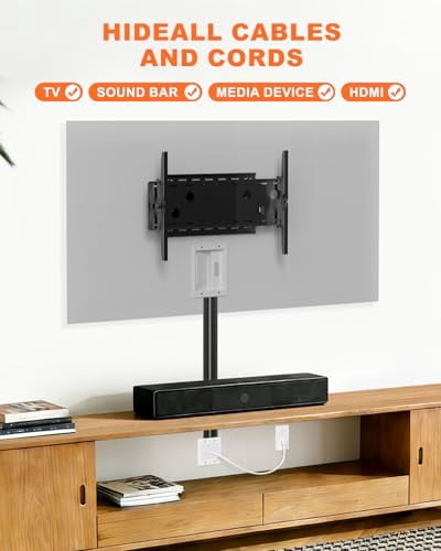 in Wall Cable Management Kit with Recessed Outlet Box, TV Cord Hider & Concealer - Dual Power Outlet, Large Pass-Through for HDMI Cables, UL Listed for Wall Mounted TV