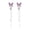 Purple, variant on Elegant Fairy Butterfly Dangle Earrings for Women - Sweet Aesthetic Delicate Lightweight Charm Fashion Jewelry Gift