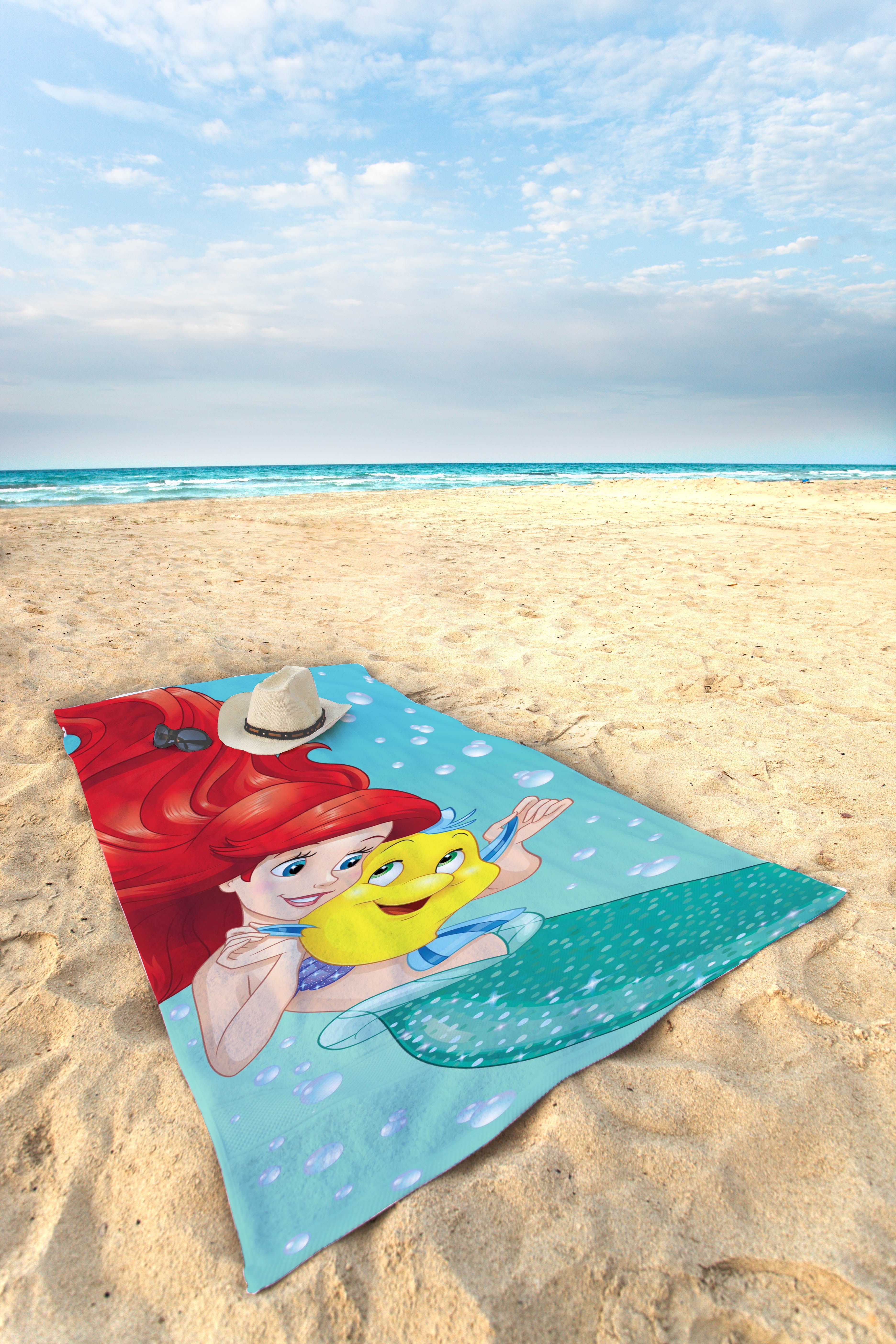 Disney Ariel Little Mermaid Kids Beach Bath Towel 100 Cotton 28 x 58 inch Blue Walmart
