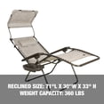thumbnail image 6 of Bliss Hammocks Gravity Free Chair w/ Canopy , Drink Tray, & Pillow, 30-in. Wide XL, Weather & Rust Resistant, 360 Lb. Capacity, 6 of 10
