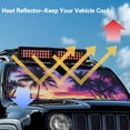 thumbnail image 4 of XYZCANDO Palm Trees Windshield Sun Shade Suitable for Wrangler, Compass, Gladiator & Renegade Foldable Windshield Sunshade Sun Visor Blocks UV Rays Keep Your Vehicle Cool, 4 of 7