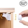 Magnetic Cabinet Locks Toodler Baby Proofing Safe Kitchen Cabinets Hook - No Draw No Drilling No Pinched Finger[12-Lock 2-Key]