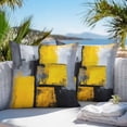 thumbnail image 4 of Abstract Color Block Outdoor Pillow Covers Pack of 2 Yellow Block Modern Gradient Black Waterproof Throw Pillow Covers Decorative Cushion Cases for Patio Garden Tent Balcony Couch 24x24 inch, 4 of 8