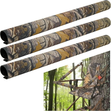3 Pcs Tree Stand Rail Pads – 19.6 x5.3 Waterproof Camo Treestand Shooting Rail Pads – Tree Stand Rail Covers for Climbing Tripod Deer Stand Treestand Ladder