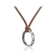 thumbnail image 1 of Rings Pendants Cord Chain Necklace [Yue Xinghui] Processed Intellectual Property ZH Vintage Mysterious Ring Necklace Adjustable Leather Rope Necklace ANGGREK Ropa, 1 of 6