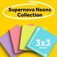 thumbnail image 3 of Post-it Super Sticky Notes, 3 in. x 3 in., Supernova Neons, 4 Pads, 3 of 14
