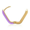 thumbnail image 4 of Gold Plated Fancy Purple Enamel U Shaped Huggie Hoop Earrings for Women, 4 of 4