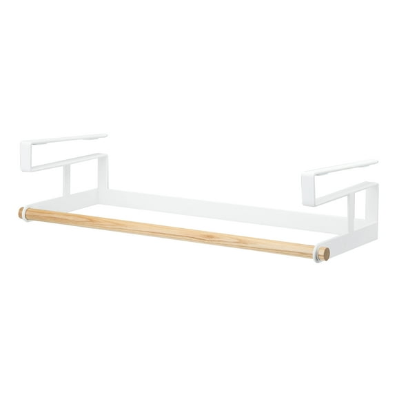 Yamazaki Home Undershelf Hanger, White, Steel Wood, Fits Shelves Up To 1 Inches, Supports 6.6 pounds, Handles, Undershelf, No Assembly