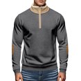 thumbnail image 5 of Sweatshirts for Men 2025 Fall Winter Long Sleeve Color Block Half Zipper Collared Sweatshirt Pullover Tops, 5 of 8