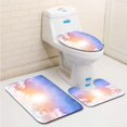 thumbnail image 1 of ABPHQTO Cielo soleado celestial Juego de alfombras de baño de 3 piezas Alfombra de baño Alfombra de contorno y tapa de inodoro, 1 of 2