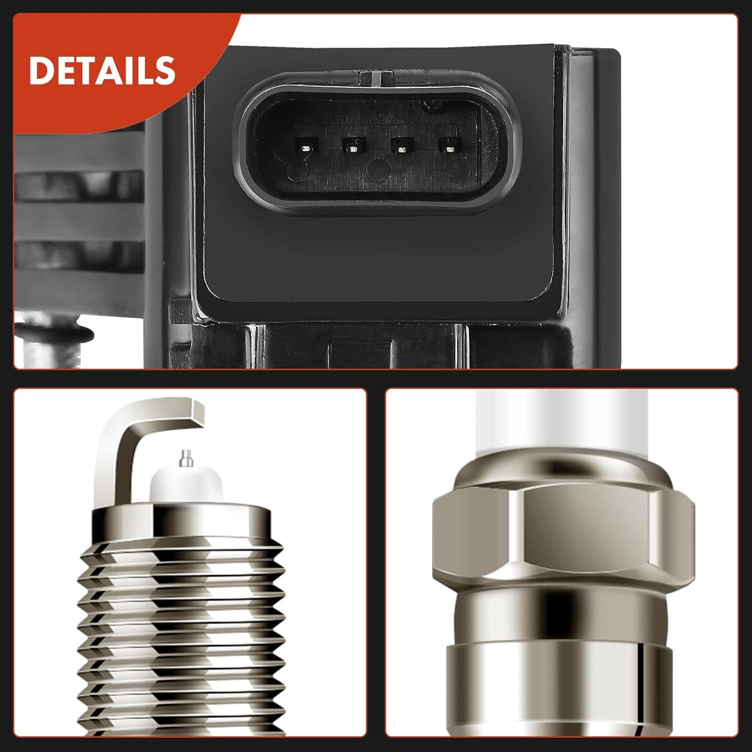 A-Premium Set of 4 Ignition Coil Pack and Iridium Spark Plugs Compatible with Chevrolet Spark 2016-2021, 1.4L