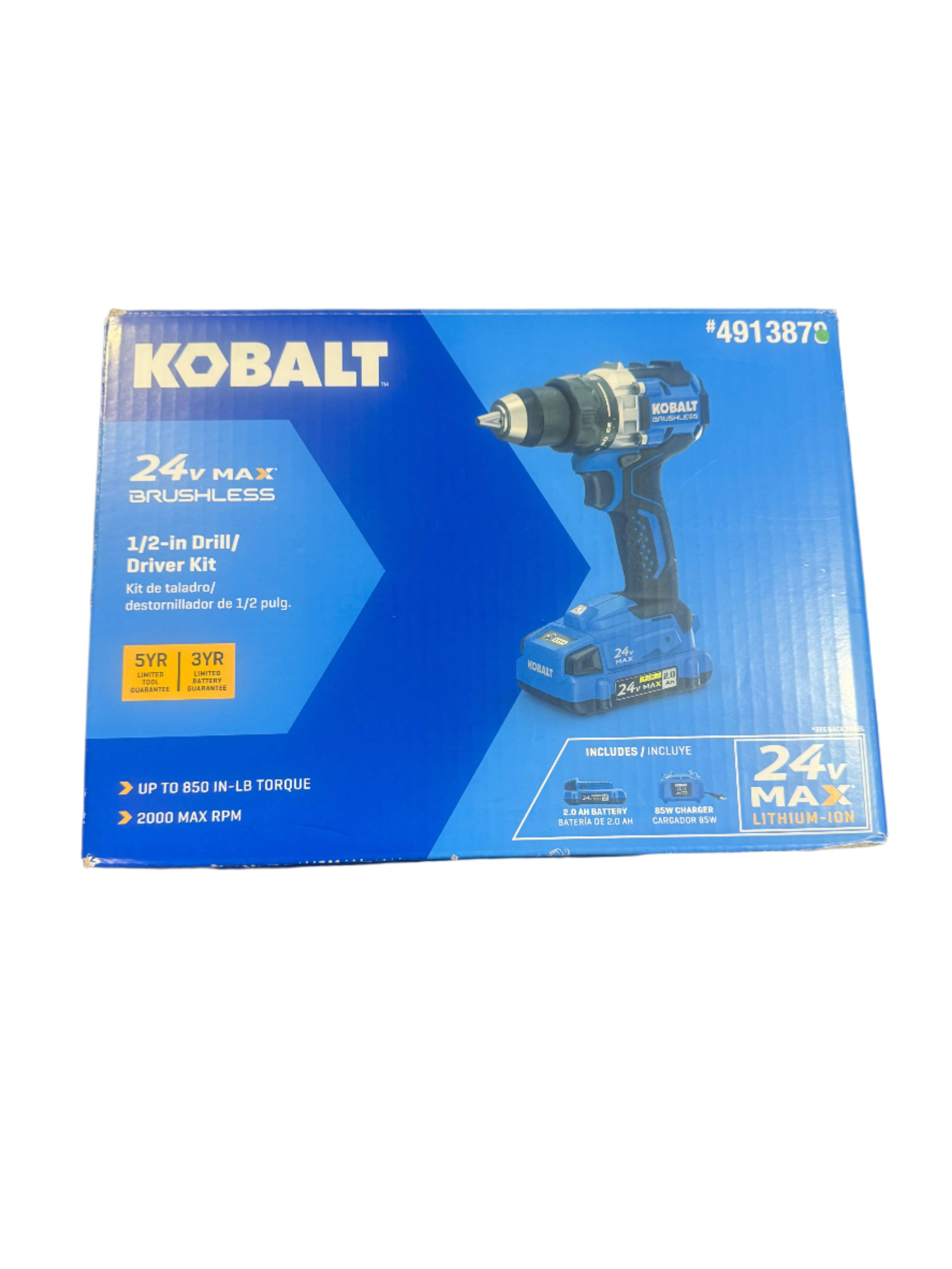 Kobalt 24-volt 1/2-in Keyless Brushless Cordless Drill (1-Battery, Charger and Soft Bag included) (new)