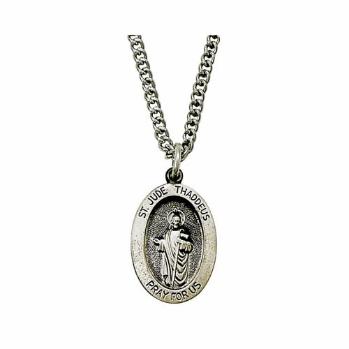Sterling Silver St Jude Pendant 18 Chain
