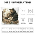 thumbnail image 5 of HENGT Set of  Vintage Bear Throw Pillow Covers,Cabin Wolf Pattern Cushion Case for Home Living Room Decor, Farmhouse Animals Brown Yellow Decorative Throw Cushion Case,, 5 of 5