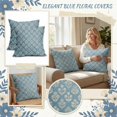 thumbnail image 3 of Floral Throw Pillow Covers 18 X 18 Inch, Spring Plant Print Linen Cushion Case for Living Room Sofa Couch, Easter Decoration Flower Pillow Sham for Home Decor Home Bedroom Easter Decorations 1pcs E, 3 of 6