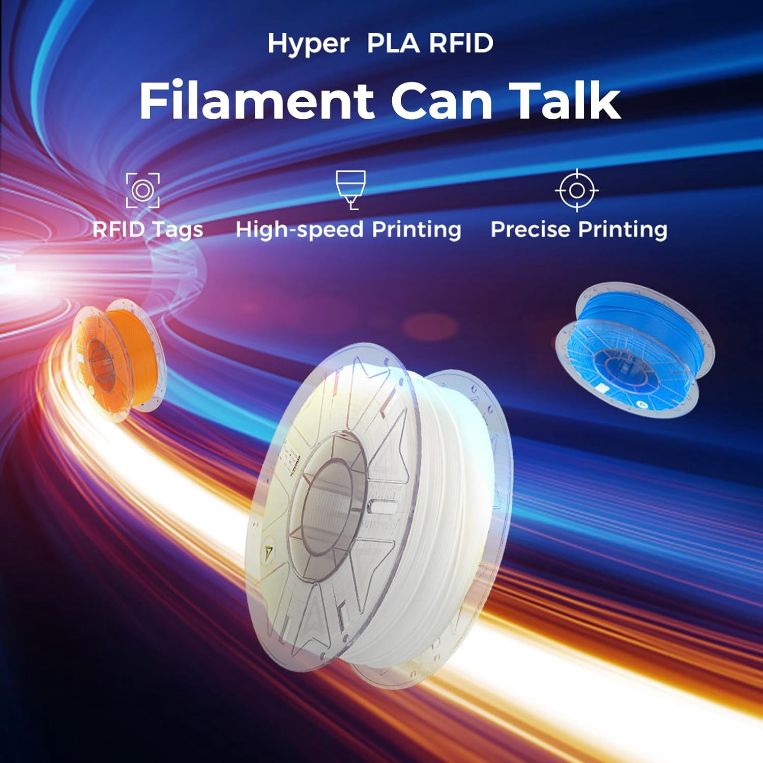 Creality Hyper PLA Filament 1.75mm, RFID 3D Printer for High-Speed Printing up to 600mm/s, ±0.03mm Accuracy, 1KG/Spool (2.2lbs), Most Printers (Red)