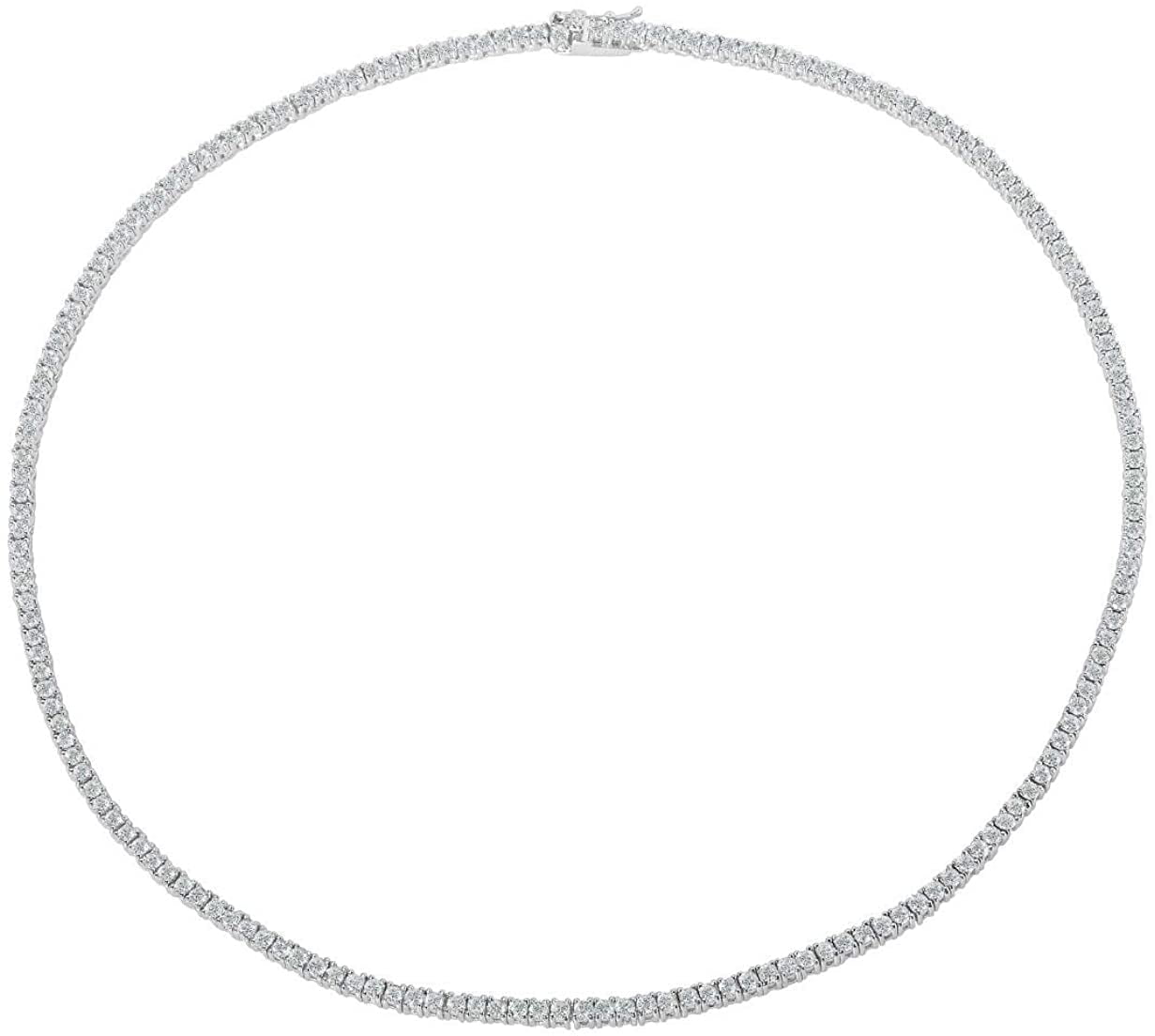 NYC Sterling Unisex Sterling Silver 4mm Cubic Zirconia Tennis Necklace