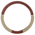 thumbnail image 5 of BDK Dark Wood Grain Car Steering Wheel Cover, Standard 15 inch with Beige Faux Leather Grip, Made to Fit Most Auto Truck Van SUV, 5 of 8