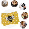 thumbnail image 5 of Yellow Bee Placemats 12x18 Inch Set of 4, Polka Dots Yellow Table Place Mat Summer Seasonal Washable Table Mats Decorative Linen Fabric Table Mat for Dining Table, 5 of 6