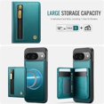 thumbnail image 4 of For Google Pixel 9 / 9 Pro Phone Case Compatible With MagSafe 2 In 1 Wallet With Card Holder &Zipper Cash Pocket,PU Leather Case,RFID Blocking, Kickstand  Magnetic Protective Women Men Cover,Green, 4 of 8