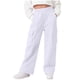 thumbnail image 1 of Pantalones largos para niñas y niños, de color liso, de pana, con cintura elástica, holgados, con cordón y bolsillos, informales, de poliéster., 1 of 7