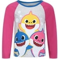 thumbnail image 2 of Nickelodeon Baby Shark Jogger Set for Girls, 2 Pack Long Sleeve Tee and Jog Pants Bundle, 2 of 9