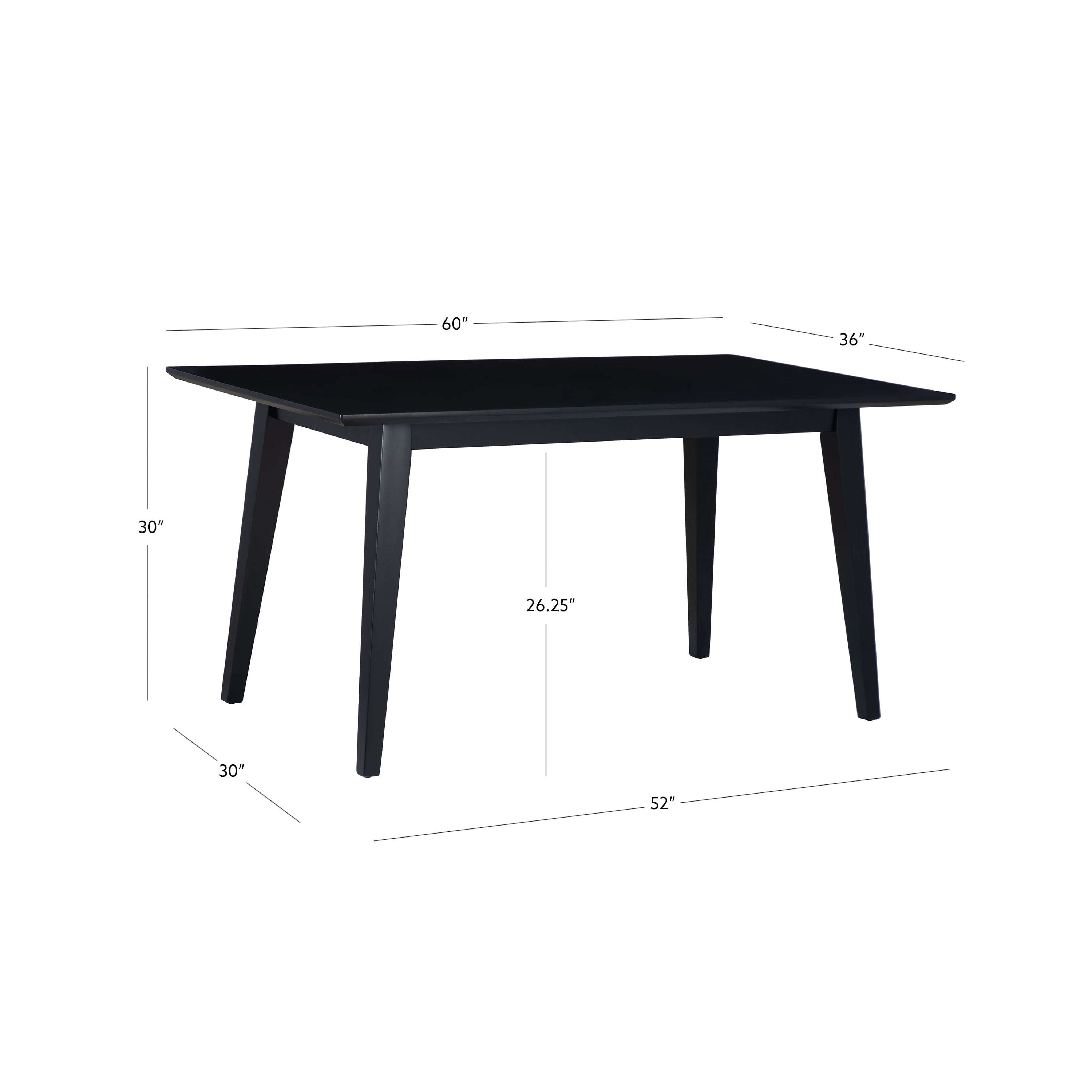Powell Crawford Indoor Dining Table, Black