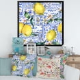 thumbnail image 3 of Designart 'Geometrical Pattern of Lemon Ornament On Blue I' Tropical Framed Art Print, 3 of 4