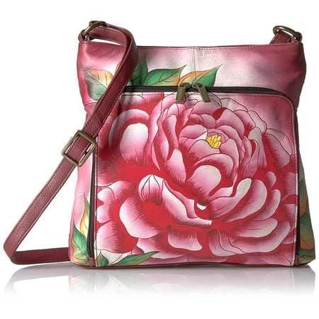 Hand Painted Cross Women's ANNA by Anuschka Hand Painted Organizer Crossbody 8192 11.75