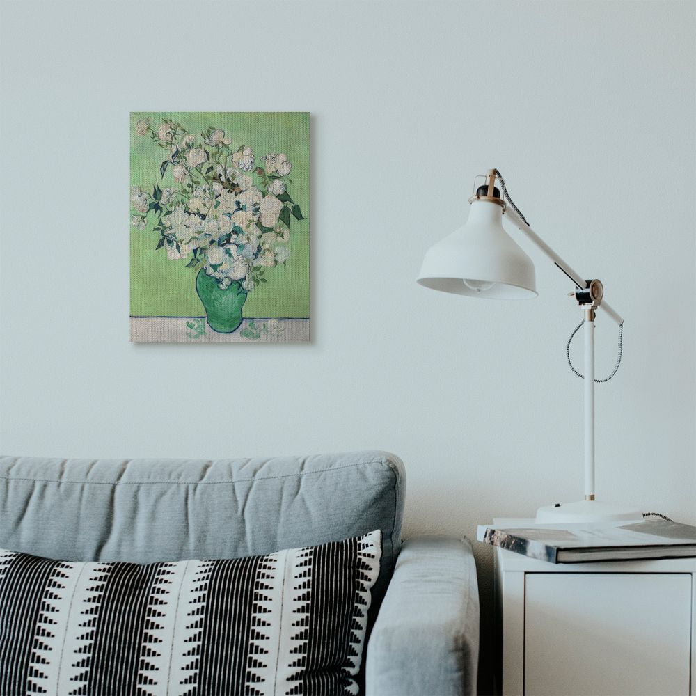 Stupell Home Décor Flower Pot Green White Classical Painting Canvas Wall Art by Vincent Van Gogh