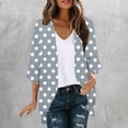 thumbnail image 2 of Mujeres de Manga Larga Tops Casual Impreso Suelto Cubrir Blusa de Cardigan Primavera Verano, 2 of 5