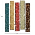 thumbnail image 4 of DecMode Multi Colored Metal 3D Wavy 5 Panel Floral Wall Decor with Embossed Scroll Details, 4 of 15