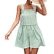 thumbnail image 1 of Vestido sin mangas a rayas de verano Ticfox con dobladillo suelto y volantes verde S, 1 of 6