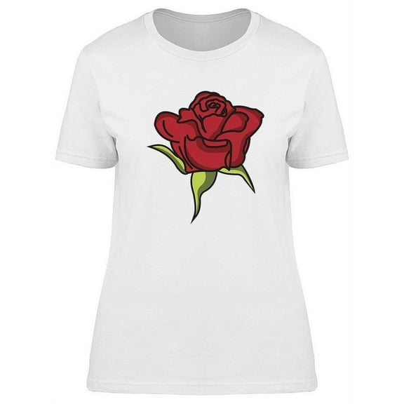 Vivid Red Rose  T-Shirt Women -Image by Shutterstock, Female x-Large