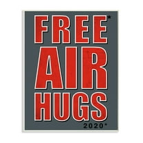 Stupell Industries Free Air Hugs Phrase 2020 Reference Blue Red Wall Plaque by Buck Wear