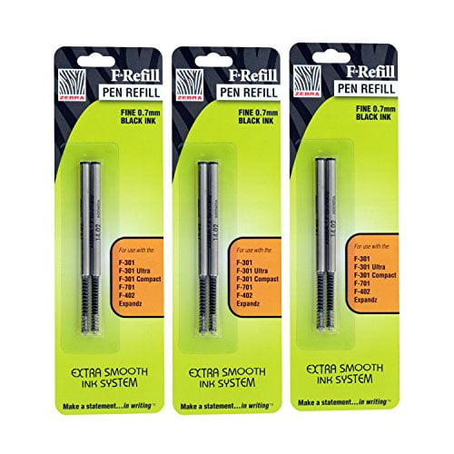Zebra F301, F301 Ultra, F402, 301A, Spiral Ballpoint Pen Refills, 0.7mm