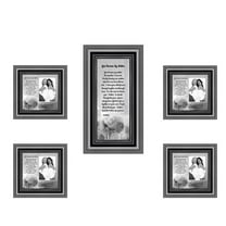 Picture Frame Set, 5 Piece Customizable Multi pack, 1-4x10, 4-4x4, for Instagram Photo Wall Gallery or Tabletop Display