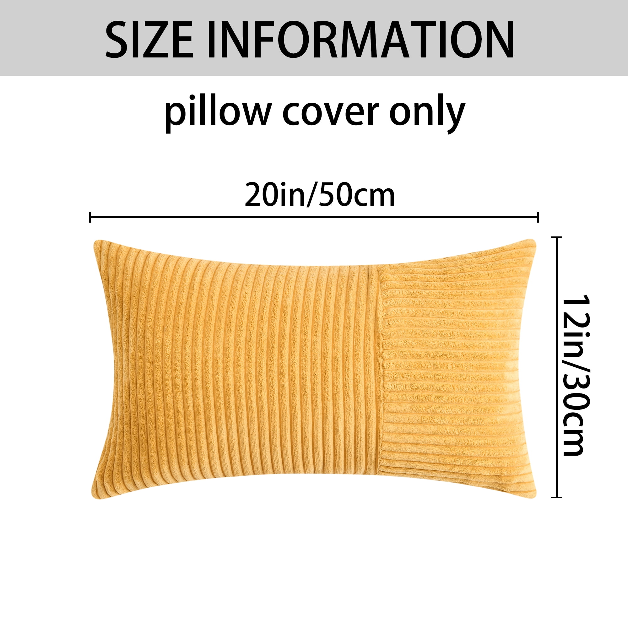 Unique Bargains 4 Pcs Strip Throw Pillow Covers Yellow/Green 12" x 20"