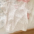 thumbnail image 5 of Amidoa Girls Summer 2 Piece Outfits Cotton Floral Print Short Sleeve and Casual Shorts Kids Clothing Set White Size 4T White Size 4T, 5 of 5