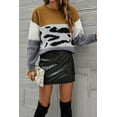 thumbnail image 3 of Color Block Animal Print Sweater Beige Large, 3 of 3