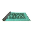 thumbnail image 2 of Ahgly Company Indoor Square Oriental Turquoise Blue Traditional Area Rugs, 3' Square, 2 of 4