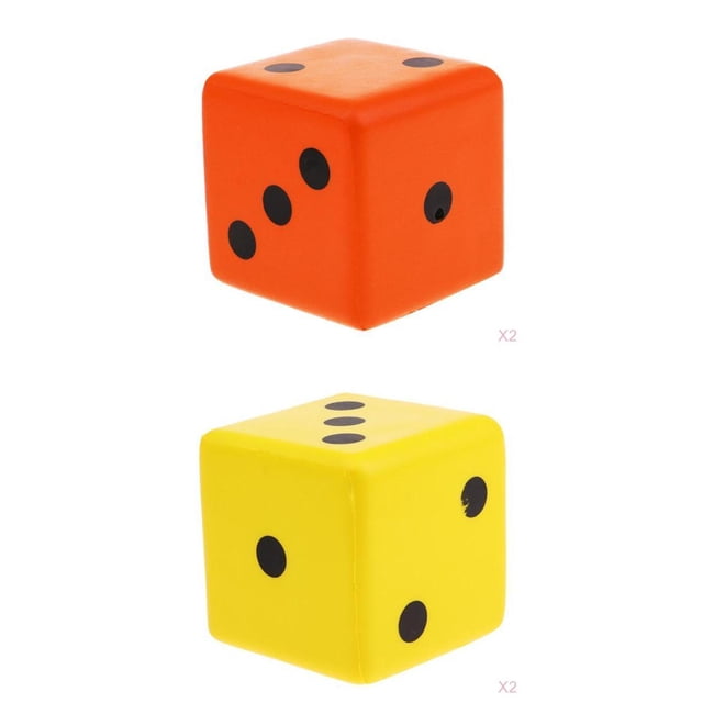 2-5pcs dados de la esponja dados del punto de que juegan para el juguete de enseñanza de las matemáticas 4 piezas 2 colores Baoblaze Jugando a los dados de esponja
