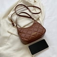 thumbnail image 2 of Bolsos cruzados de cuero de PU con correas dobles Bolsos de mano Hobo para mujer (marrón), 2 of 8