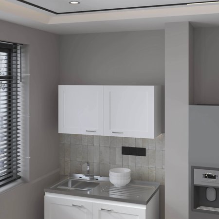 Living Room Cabinets White Kitchen Wall Cabinet with 2 Doors Primary Living Space Cabinets Furniture Cabinets For Living Room